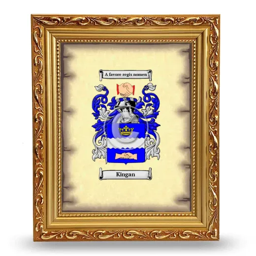 Kingan Coat of Arms Framed - Gold