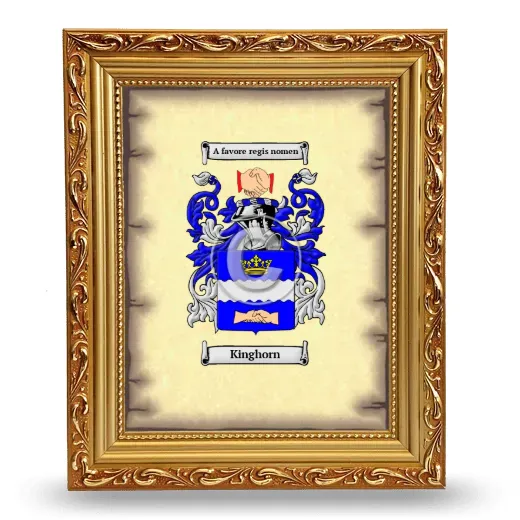 Kinghorn Coat of Arms Framed - Gold
