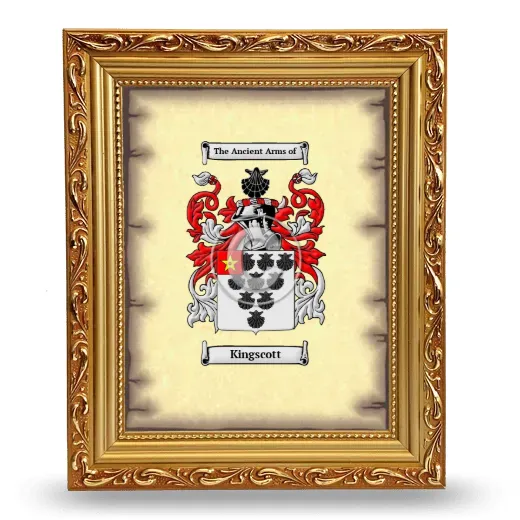 Kingscott Coat of Arms Framed - Gold