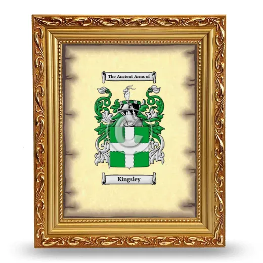 Kingsley Coat of Arms Framed - Gold