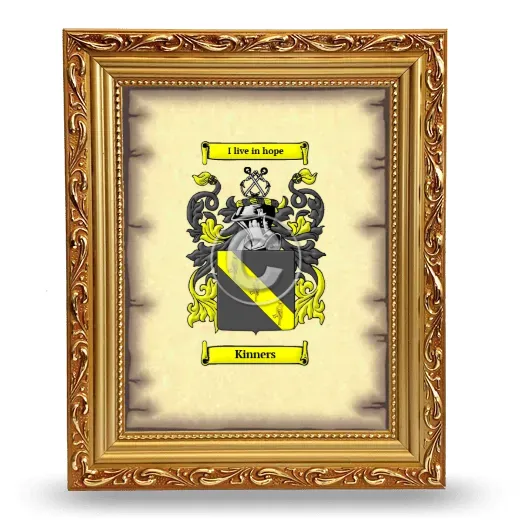 Kinners Coat of Arms Framed - Gold