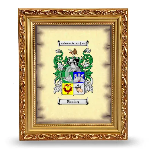 Kinning Coat of Arms Framed - Gold