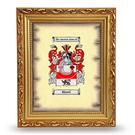 Kinsel Coat of Arms Framed - Gold