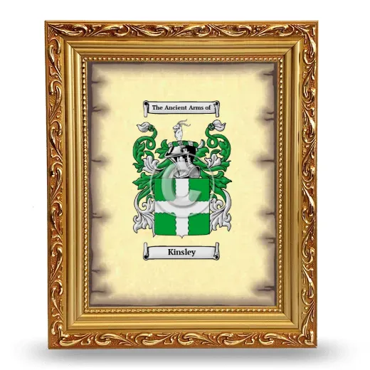 Kinsley Coat of Arms Framed - Gold