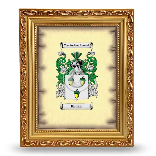 Kintzel Coat of Arms Framed - Gold