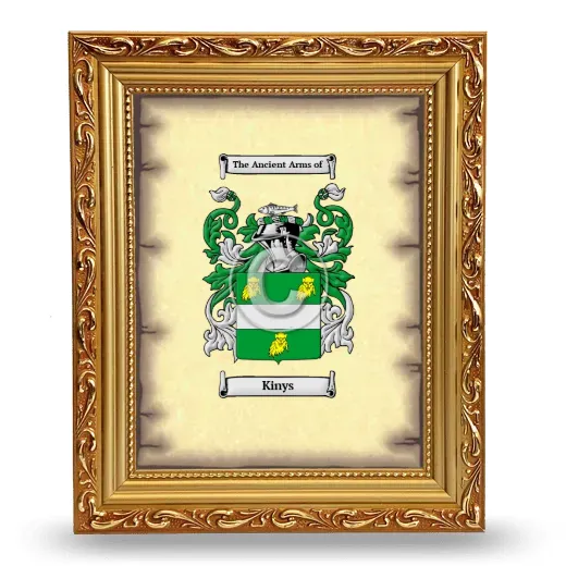 Kinys Coat of Arms Framed - Gold