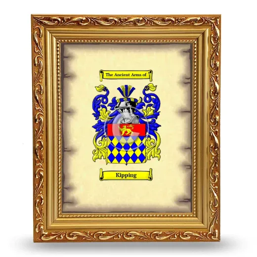Kipping Coat of Arms Framed - Gold