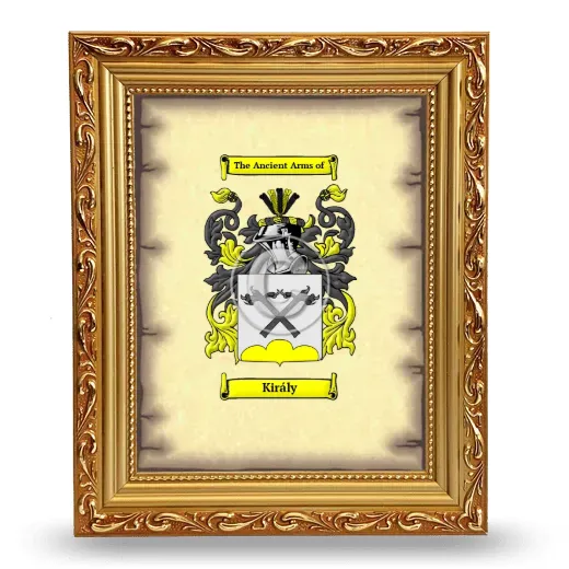 Király Coat of Arms Framed - Gold