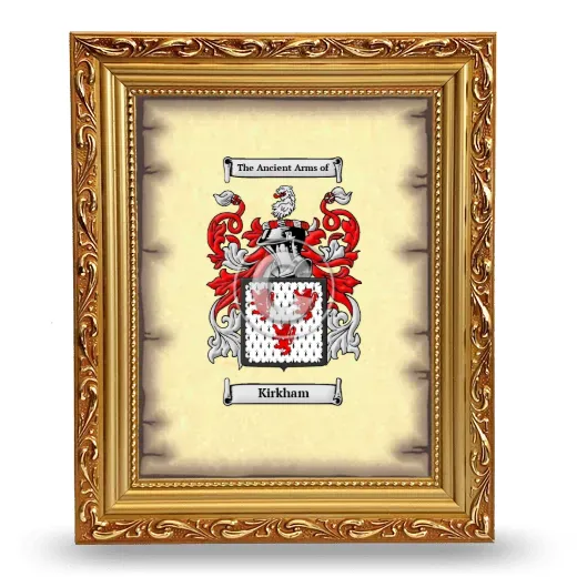 Kirkham Coat of Arms Framed - Gold