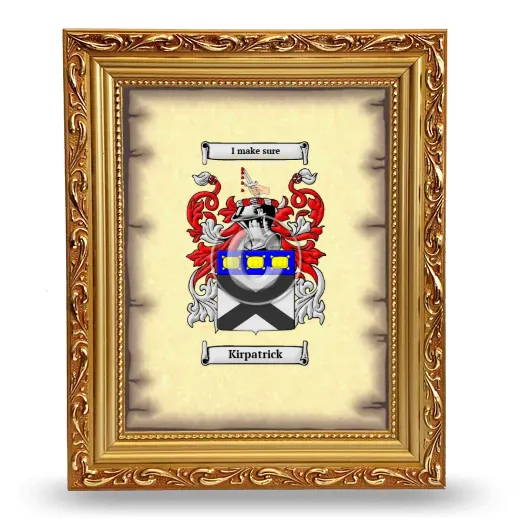 Kirpatrick Coat of Arms Framed - Gold