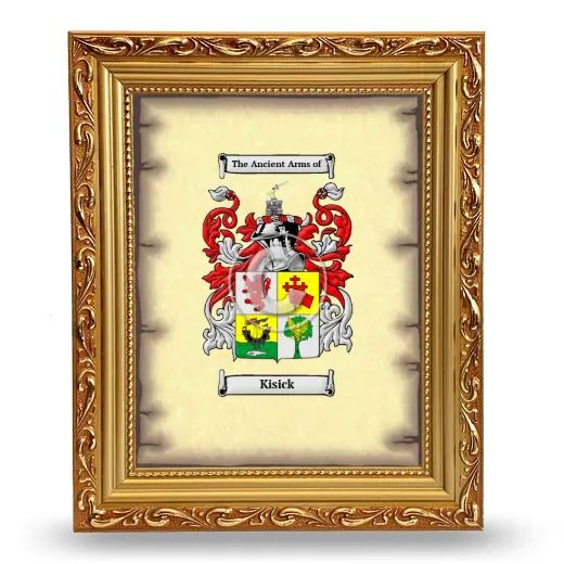 Kisick Coat of Arms Framed - Gold