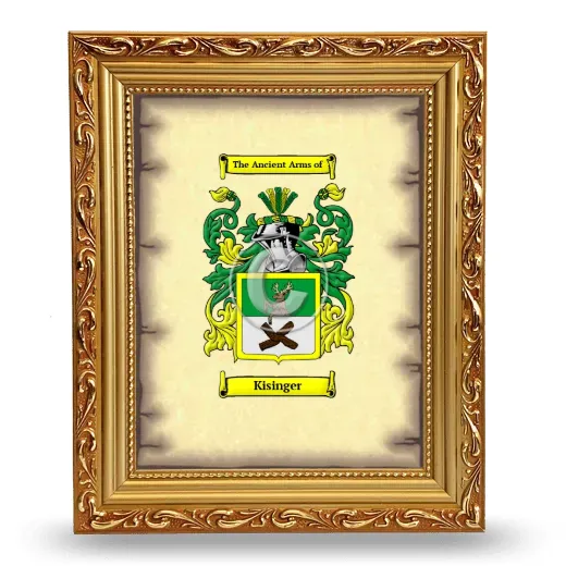 Kisinger Coat of Arms Framed - Gold