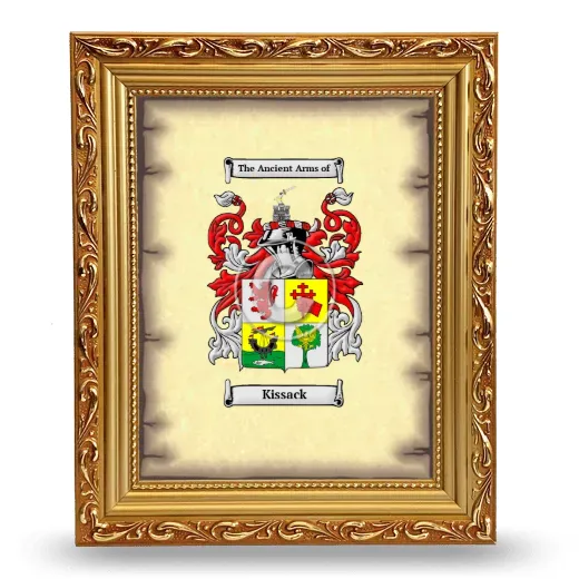 Kissack Coat of Arms Framed - Gold