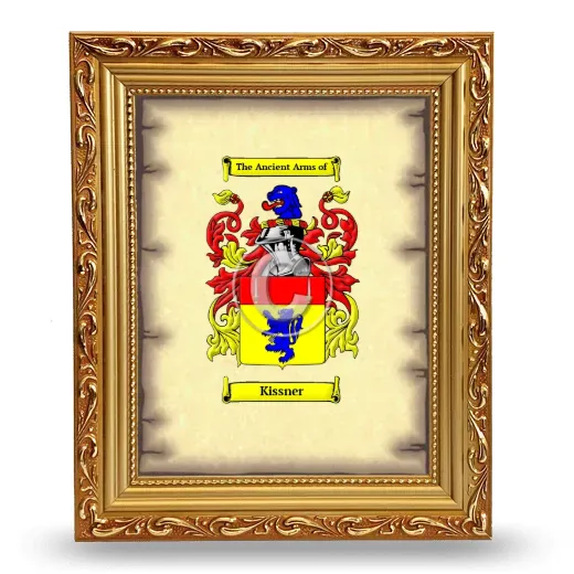 Kissner Coat of Arms Framed - Gold
