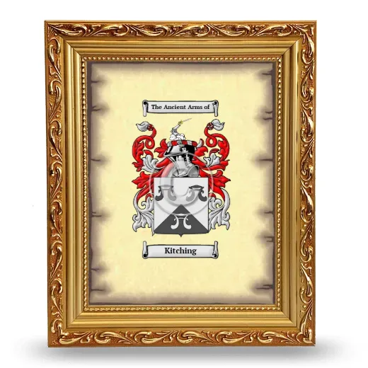 Kitching Coat of Arms Framed - Gold