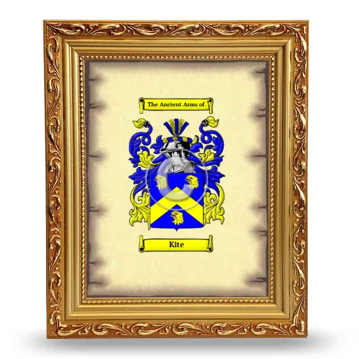 Kite Coat of Arms Framed - Gold