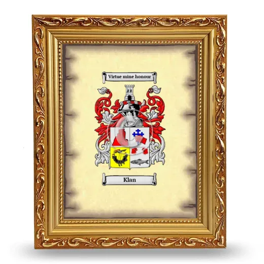 Klan Coat of Arms Framed - Gold
