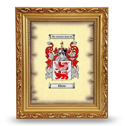 Klann Coat of Arms Framed - Gold