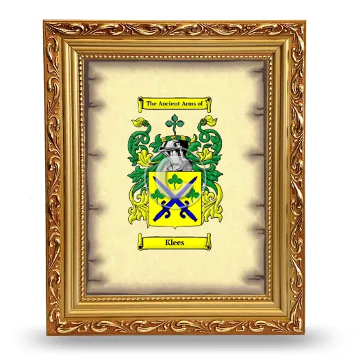 Klees Coat of Arms Framed - Gold