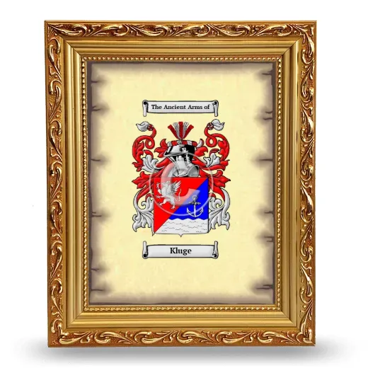 Kluge Coat of Arms Framed - Gold