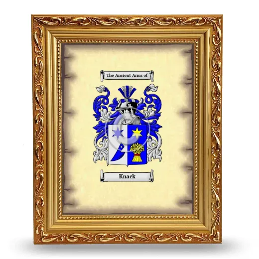 Knack Coat of Arms Framed - Gold
