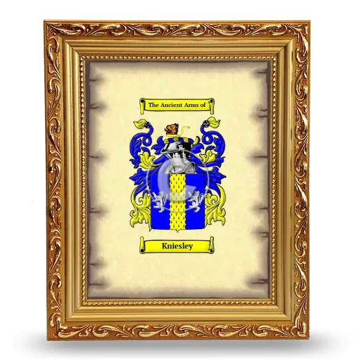 Kniesley Coat of Arms Framed - Gold