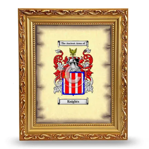 Knights Coat of Arms Framed - Gold