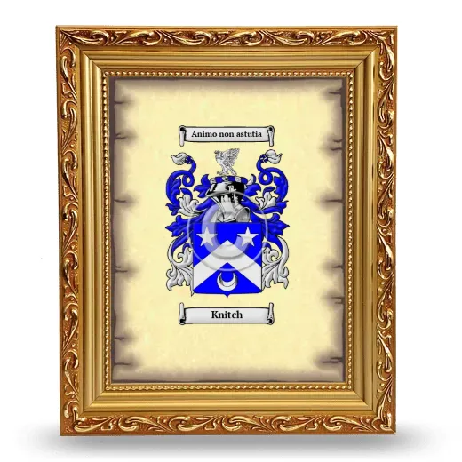 Knitch Coat of Arms Framed - Gold