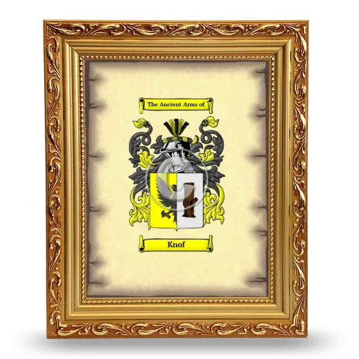 Knof Coat of Arms Framed - Gold