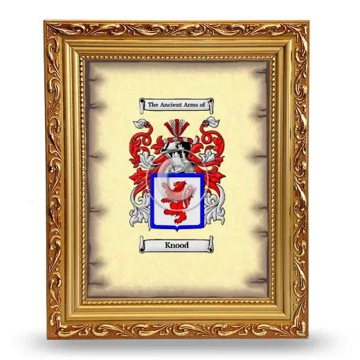 Knood Coat of Arms Framed - Gold