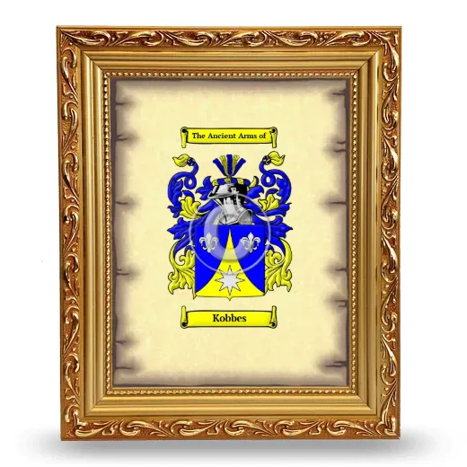 Kobbes Coat of Arms Framed - Gold
