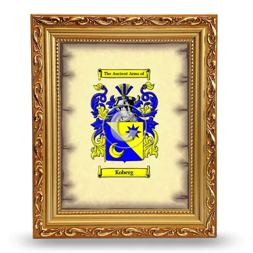Koberg Coat of Arms Framed - Gold