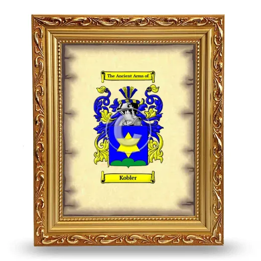 Kobler Coat of Arms Framed - Gold