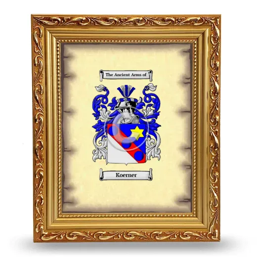 Koerner Coat of Arms Framed - Gold