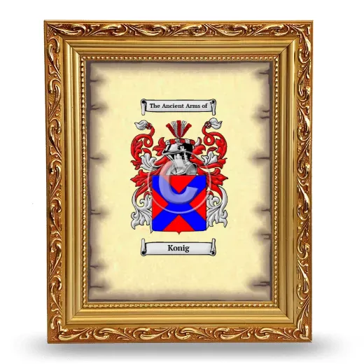 Konig Coat of Arms Framed - Gold