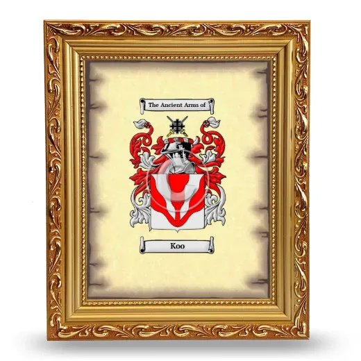 Koo Coat of Arms Framed - Gold
