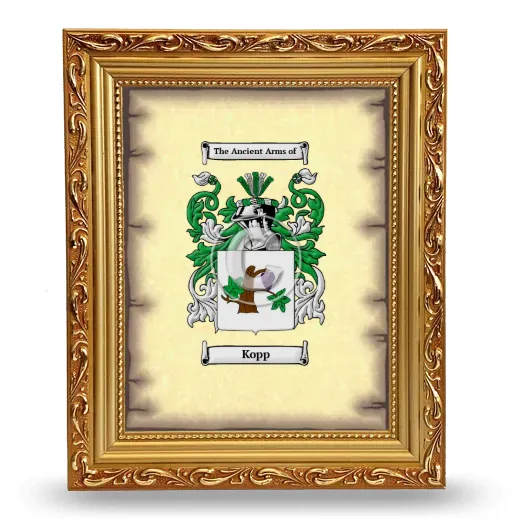 Kopp Coat of Arms Framed - Gold