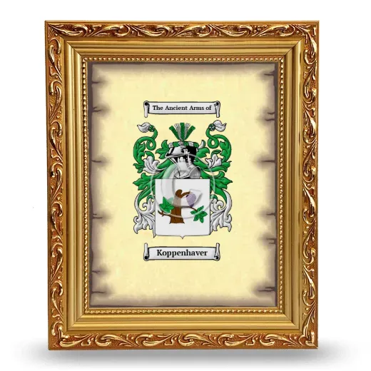 Koppenhaver Coat of Arms Framed - Gold