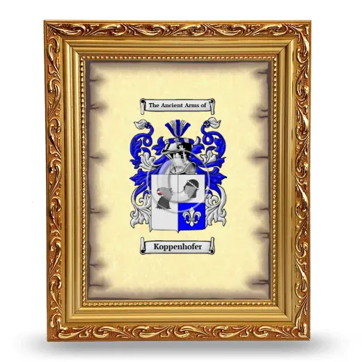 Koppenhofer Coat of Arms Framed - Gold