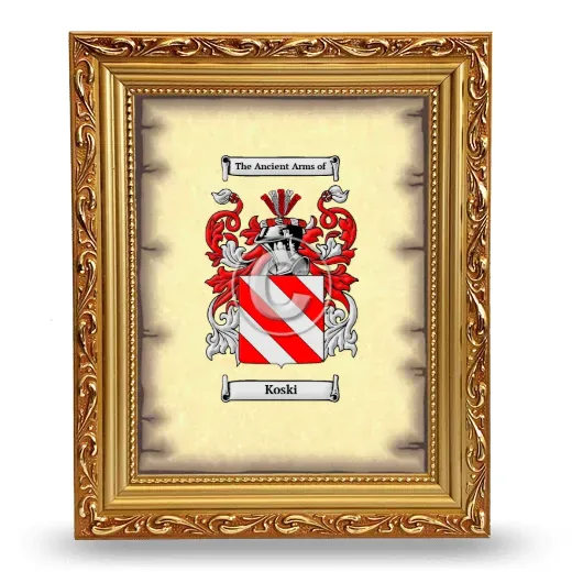 Koski Coat of Arms Framed - Gold