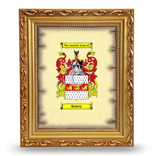 Kowey Coat of Arms Framed - Gold