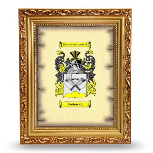 Królewicz Coat of Arms Framed - Gold