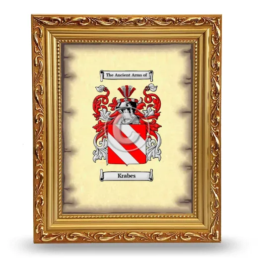 Krabes Coat of Arms Framed - Gold