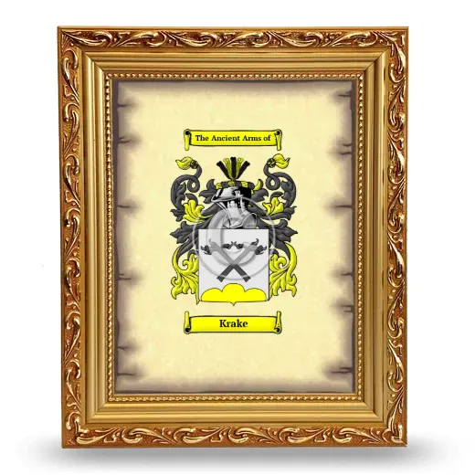 Krake Coat of Arms Framed - Gold