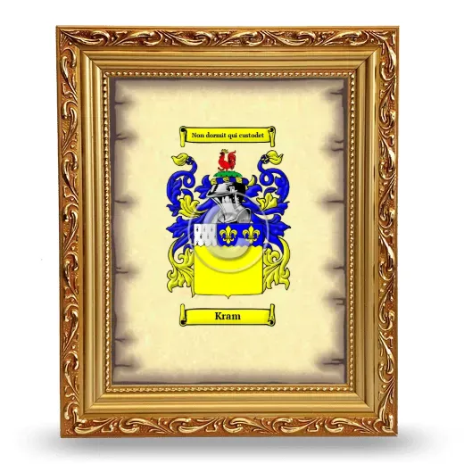 Kram Coat of Arms Framed - Gold