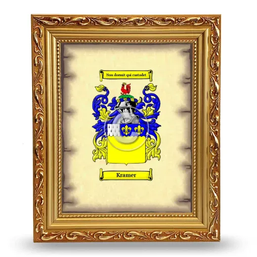 Kramer Coat of Arms Framed - Gold