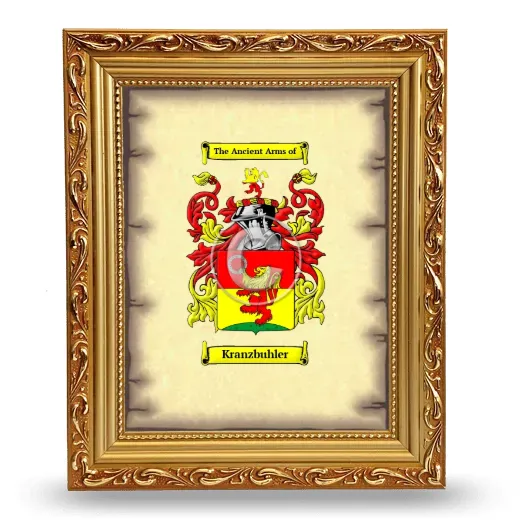 Kranzbuhler Coat of Arms Framed - Gold