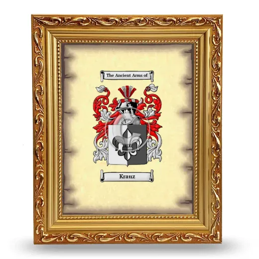 Krauz Coat of Arms Framed - Gold