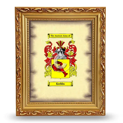 Krebbs Coat of Arms Framed - Gold