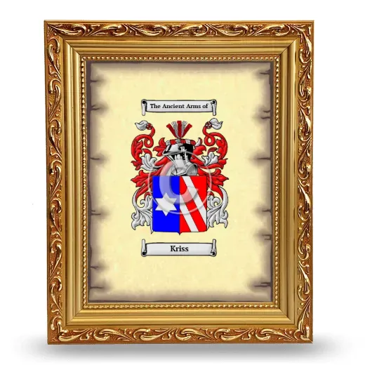 Kriss Coat of Arms Framed - Gold